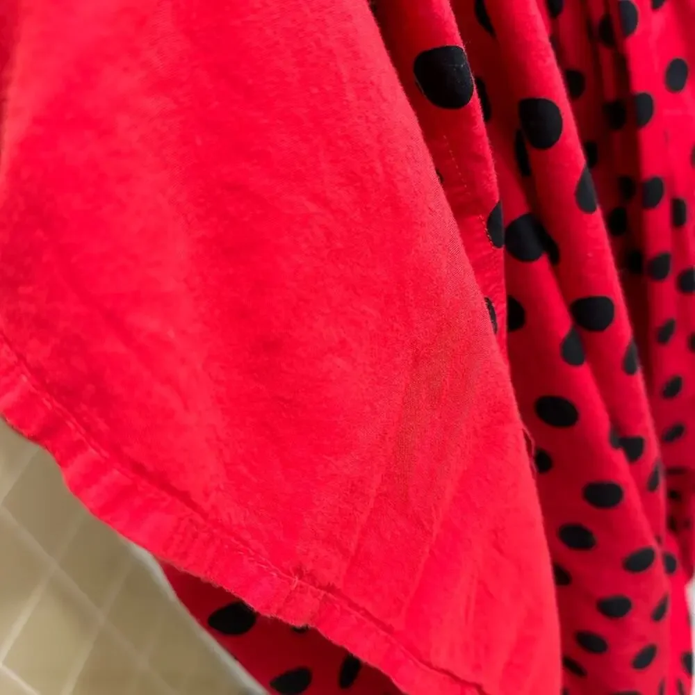 Lindy Bop Dress Polka Dot Off Shoulder Pockets 12 L Retro 40's Twee Rockabilly - Picture 7 of 10